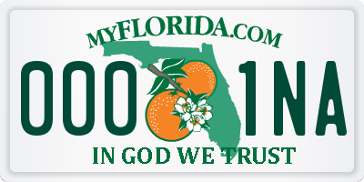 FL license plate 0001NA