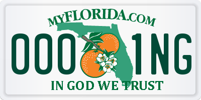 FL license plate 0001NG