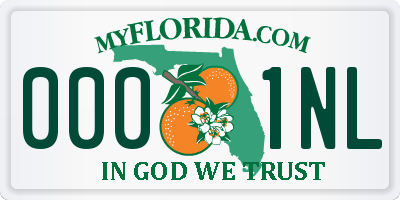 FL license plate 0001NL