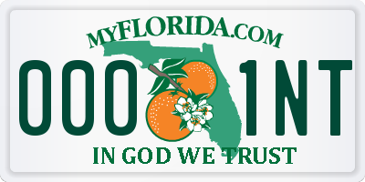 FL license plate 0001NT