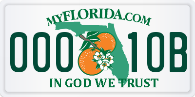 FL license plate 0001OB