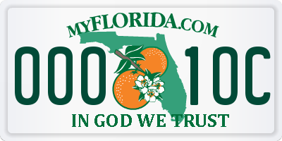 FL license plate 0001OC