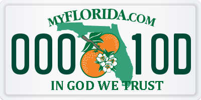 FL license plate 0001OD