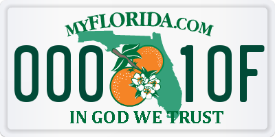 FL license plate 0001OF