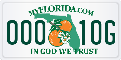 FL license plate 0001OG