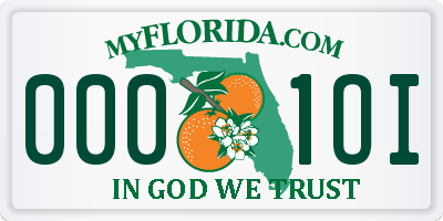 FL license plate 0001OI