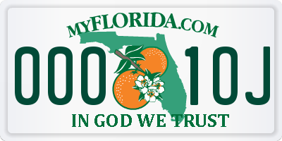 FL license plate 0001OJ