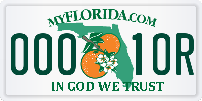 FL license plate 0001OR