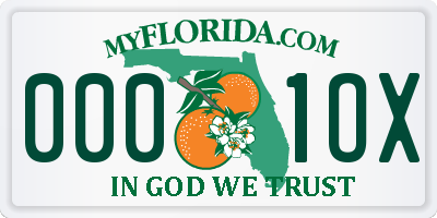 FL license plate 0001OX