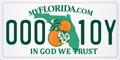 FL license plate 0001OY