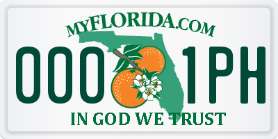 FL license plate 0001PH
