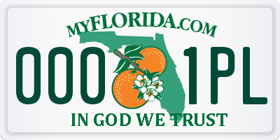 FL license plate 0001PL