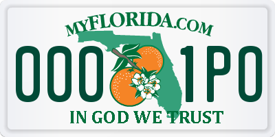 FL license plate 0001PO