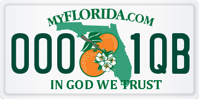 FL license plate 0001QB