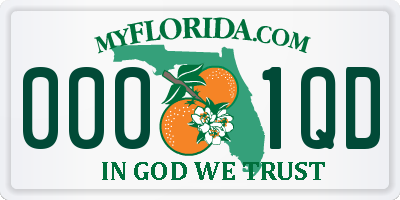 FL license plate 0001QD