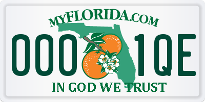 FL license plate 0001QE