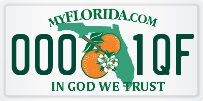 FL license plate 0001QF