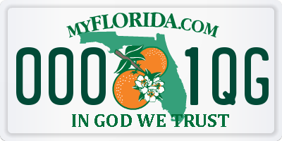 FL license plate 0001QG