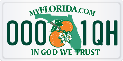 FL license plate 0001QH