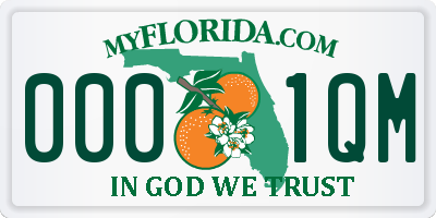 FL license plate 0001QM