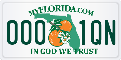 FL license plate 0001QN