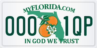 FL license plate 0001QP