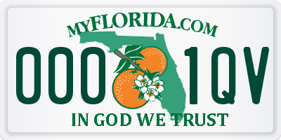 FL license plate 0001QV