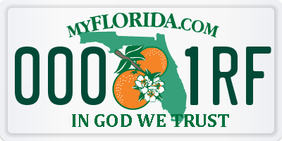 FL license plate 0001RF