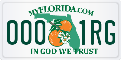 FL license plate 0001RG