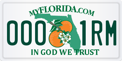 FL license plate 0001RM