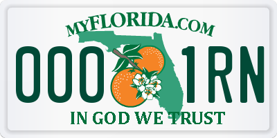 FL license plate 0001RN