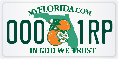 FL license plate 0001RP