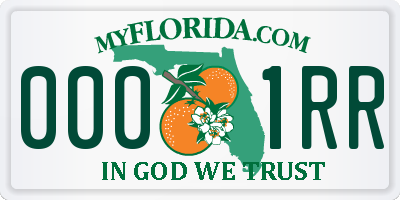 FL license plate 0001RR