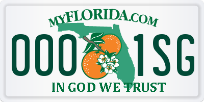 FL license plate 0001SG