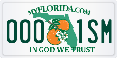 FL license plate 0001SM