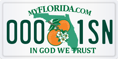 FL license plate 0001SN