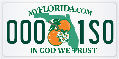 FL license plate 0001SO
