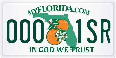 FL license plate 0001SR