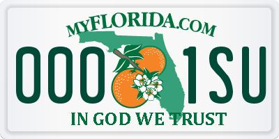 FL license plate 0001SU