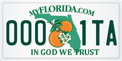 FL license plate 0001TA