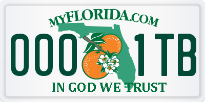 FL license plate 0001TB