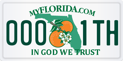 FL license plate 0001TH