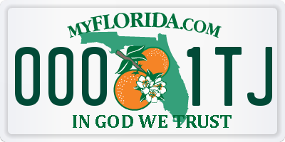 FL license plate 0001TJ