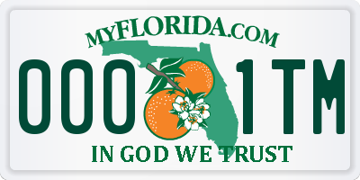 FL license plate 0001TM