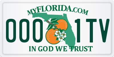 FL license plate 0001TV