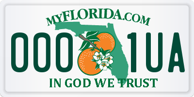 FL license plate 0001UA