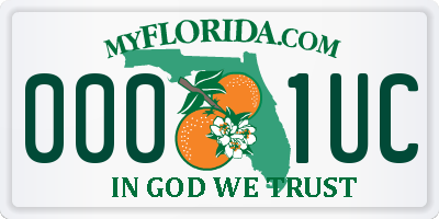 FL license plate 0001UC