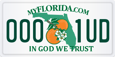 FL license plate 0001UD