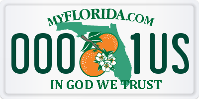 FL license plate 0001US
