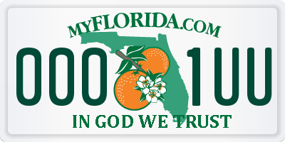 FL license plate 0001UU